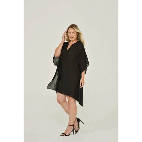 Beach Coverup |  Caftan Tunic with V-Neck | Beach Dress | Tunic Dress | NWT - Picture 2 of 5